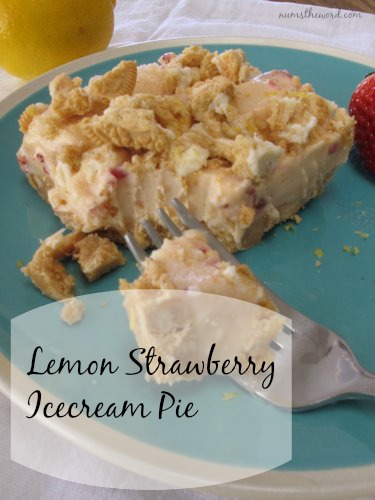 Lemon Strawberry Icecream Pie
