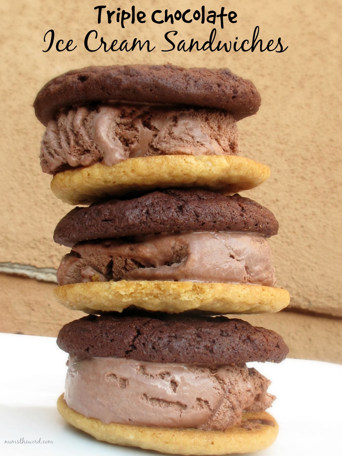 Triple Chocolate Ice Cream Sandwiches