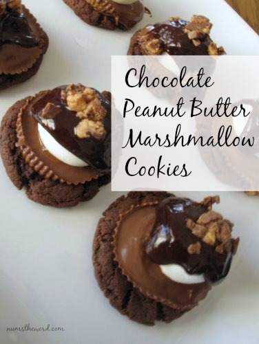 Chocolate Peanut Butter Marshmallow Cookies