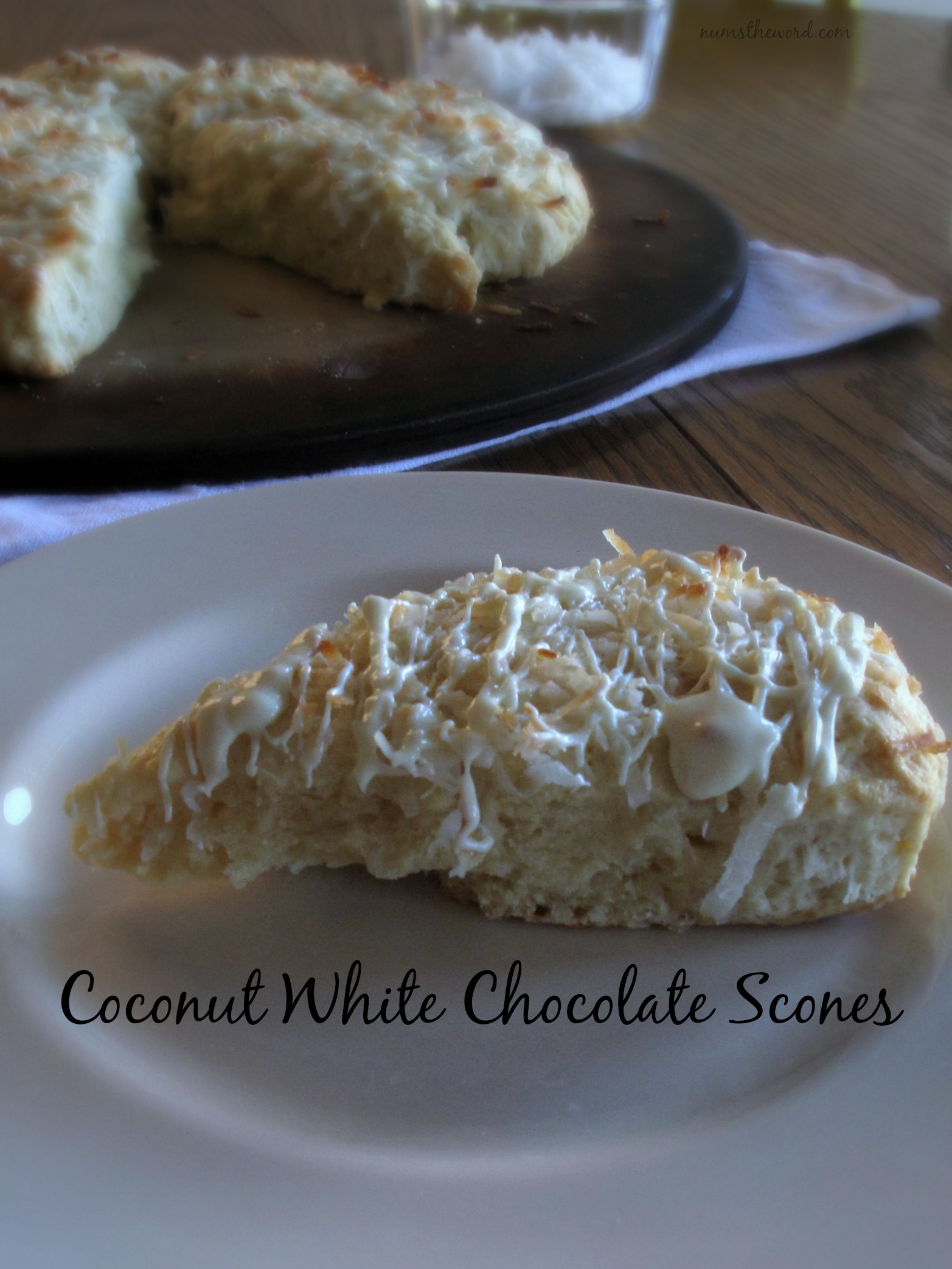 Coconut White Chocolate Scones