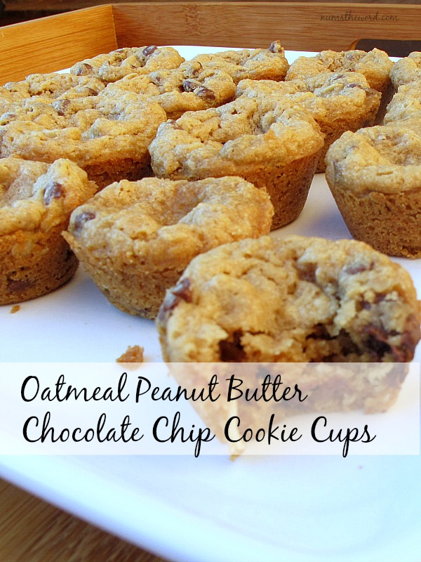 Oatmeal Peanut Butter Chocolate Chip Cookie Cups