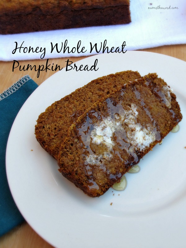 Honey Whole Wheat Pumpkin Bread