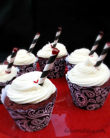 Blood Red Velvet Cupcakes