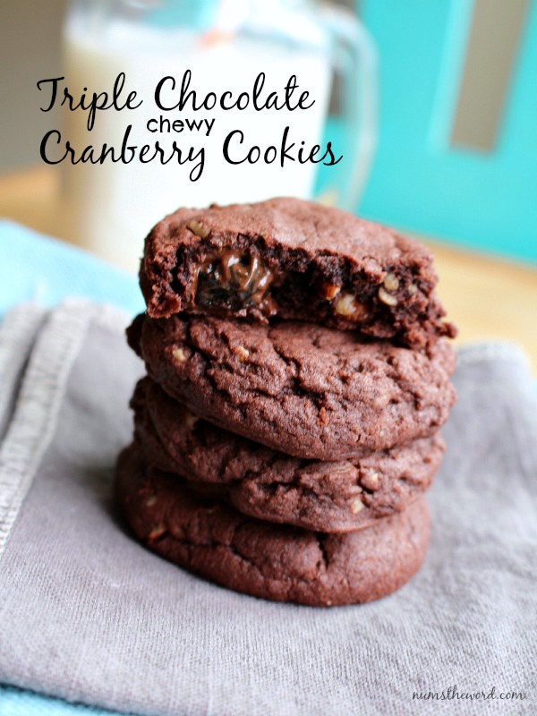 Triple Chocolate Cranberry Cookies