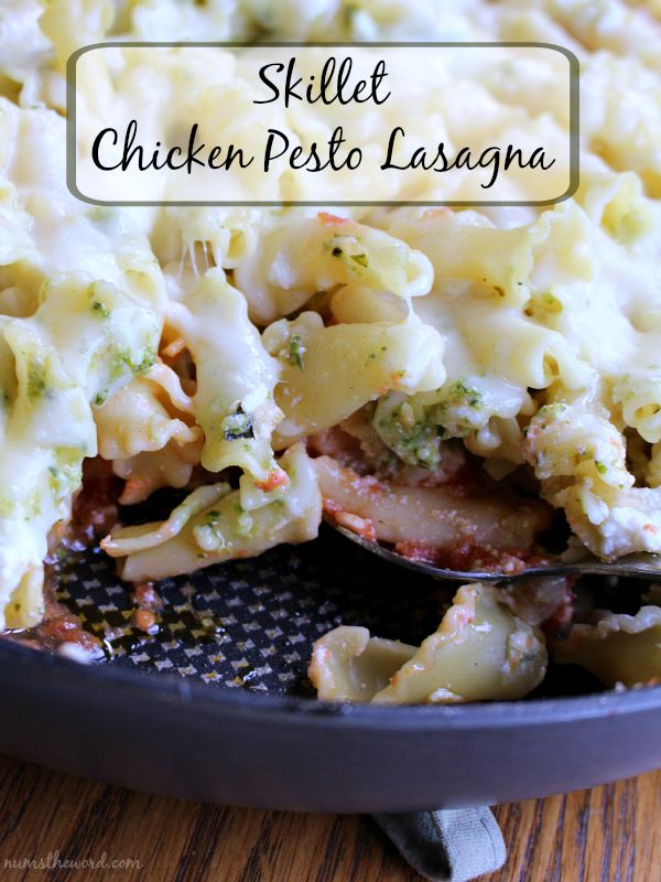 Skillet Chicken Pesto Lasagna
