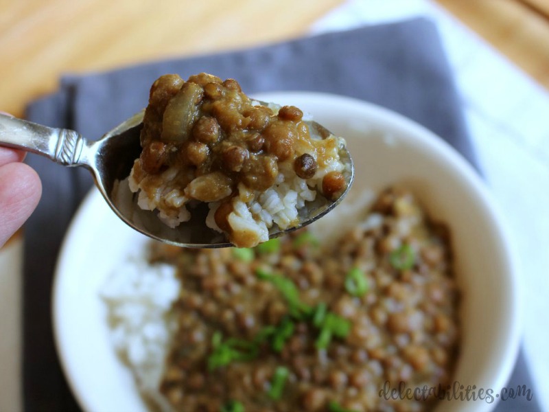 Crock Pot Lentils with Curry delectabilities