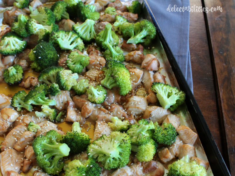 Sheet Pan Sesame Chicken and Broccoli